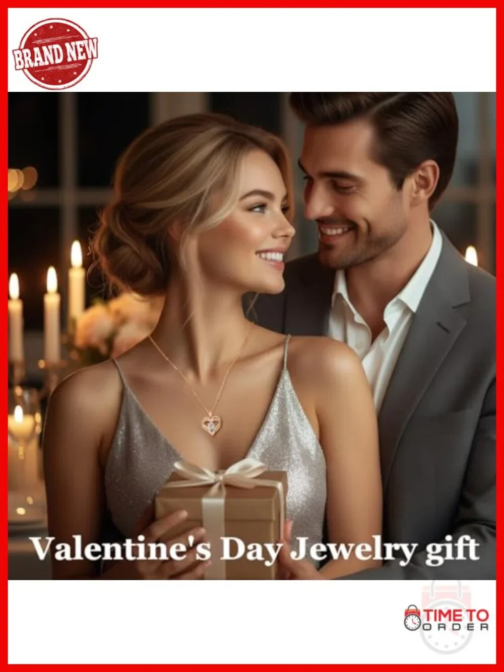 925 Sterling Silver Moissanite Heart Pendant Necklace with Engraved Love